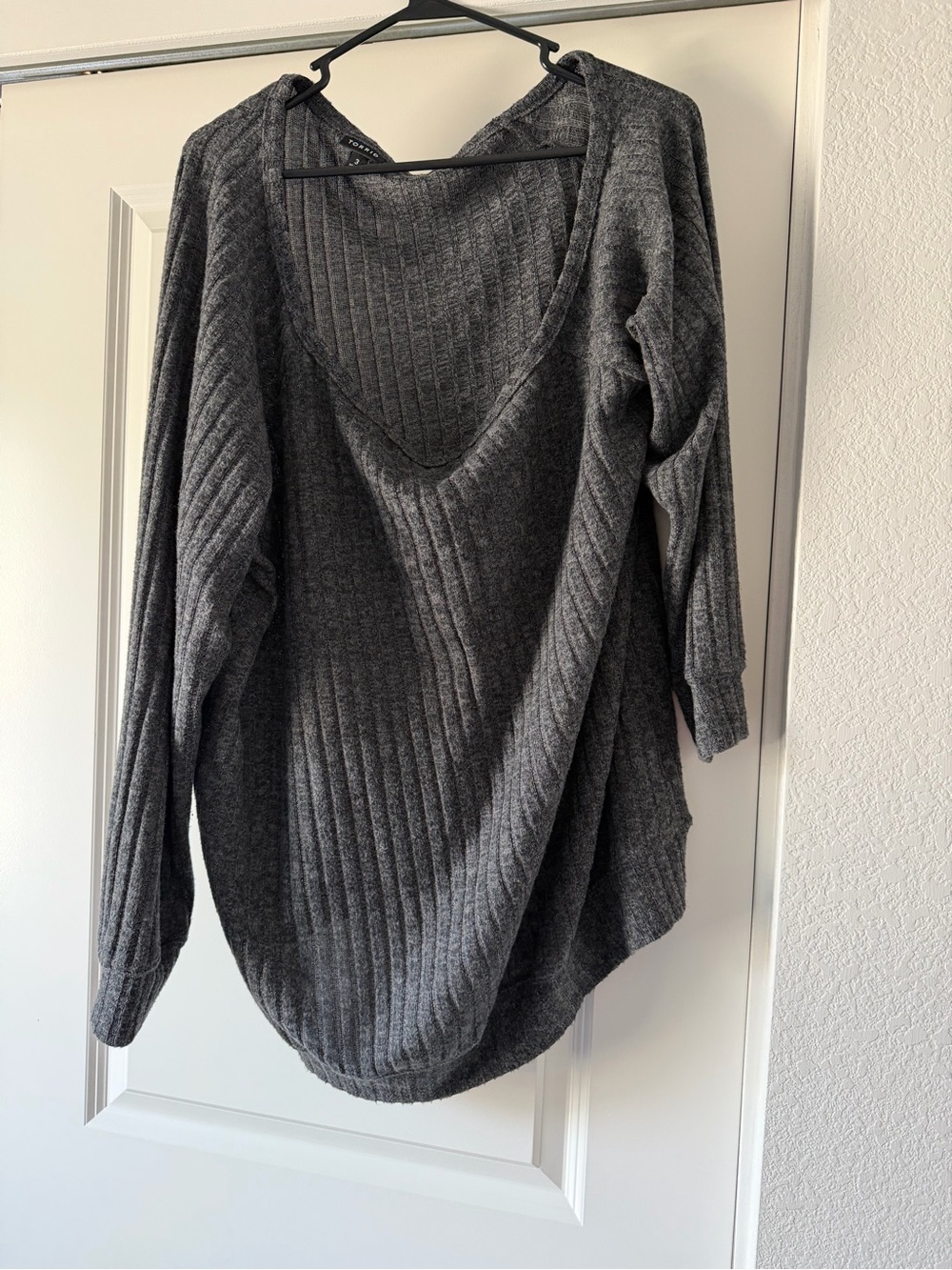 torrid Charcoal Off-the-Shoulder Ribbed Sweater
